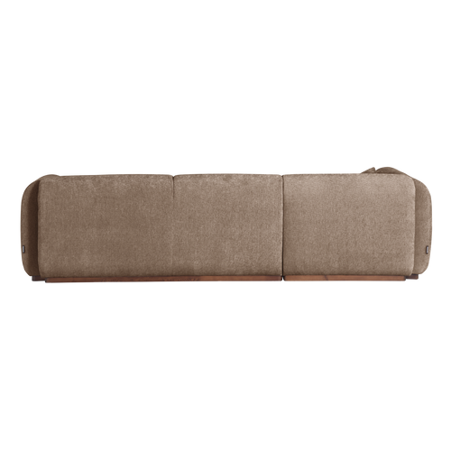 WOOOD hoekbank links Brenvo - Structure Velvet - Lichtbruin - 73x306x178