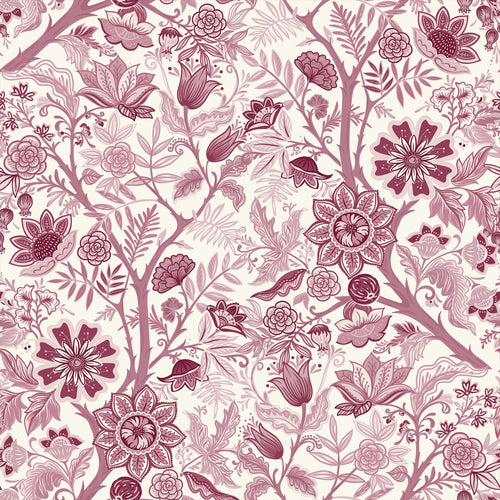 ESTAhome behang vintage bloemen bordeaux rood - 50 x 900 cm - 132131