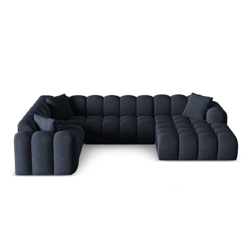 Cosmopolitan Design - Panoramische hoekbank links Treno 4-zits, chenille marineblauw - 240x330x70cm