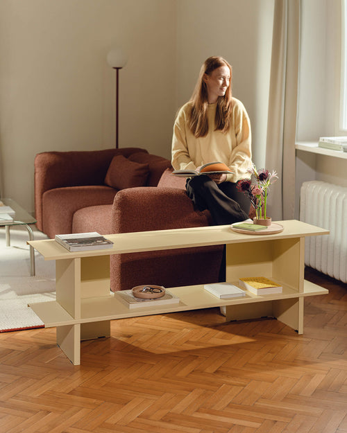 noo.ma Hes lage stellingkast 160 cm - Butter Yellow, metaal