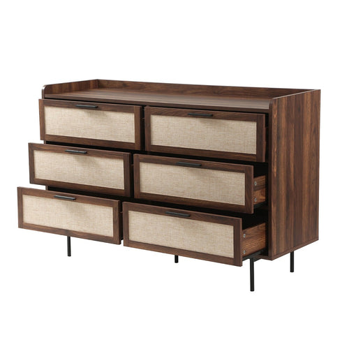 Calicosy - JETSON Commode 6 lades - Notenhout - 120x79x39,5 cm