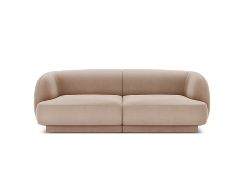 Micadoni Bank Miley 2-zits, flueel, cappuccino - 90x180x70cm