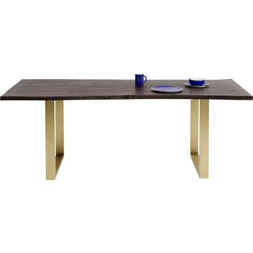 Kare Design Eettafel Harmony 160x80cm walnoot goud - vtwonen shop