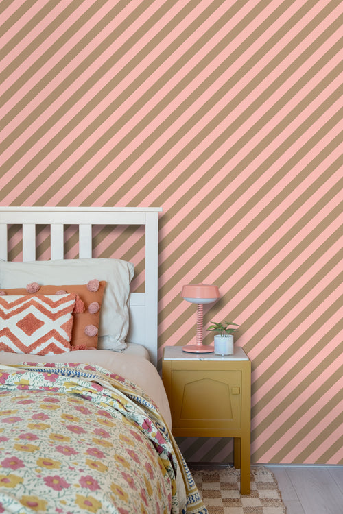 ESTAhome behang strepen roze en beige bruin - 50 x 900 cm - 139955 - vtwonen shop