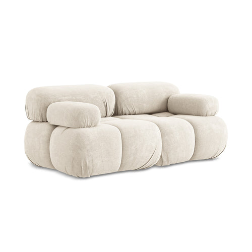 LaMiaSofa Tweezits modulaire bank Sanremo - chenille stof - lichtbeige - 190x96x70