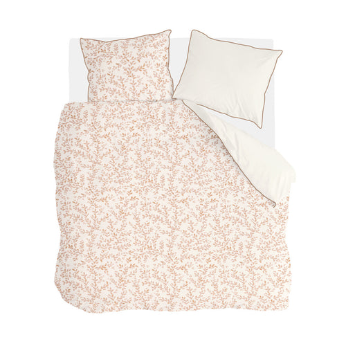 Walra - Dekbedovertrek Blushed Leaves - 240x220 cm - Off White / Roze
