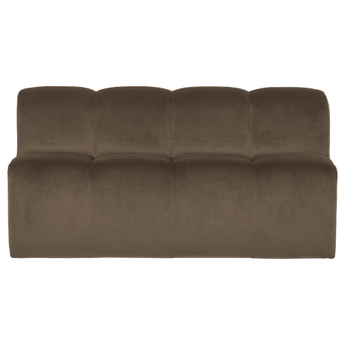 WOOOD eetbank 164 cm met rugleuning Mojo - Velvet - Taupe - 83x164x73