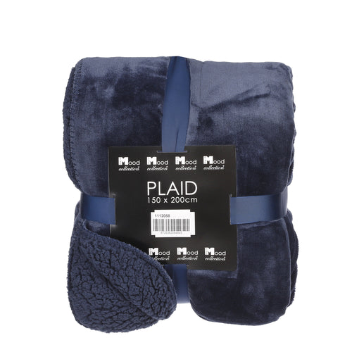 In The Mood Collection Mardy Fleece Plaid - L200 x B150 cm - Polyester - Donkerblauw - vtwonen shop