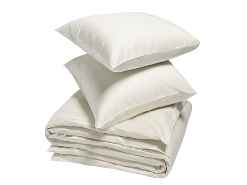 Yumeko dekbedovertrek katoen satijn warm white 240x220 + 2/60x70 - vtwonen shop