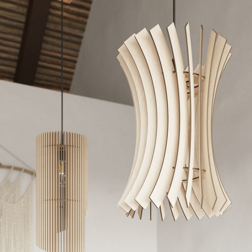 Sollux hanglamp Oriana - 1 lichts - 30  x 90   cm - bruin