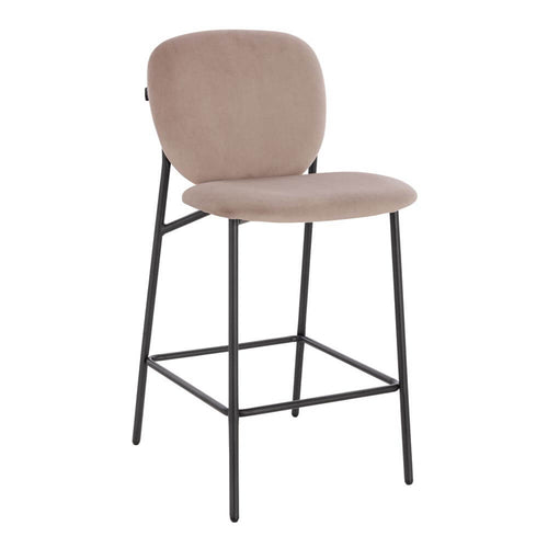 HOME DELUXE CELDA barkrukken fluweel - set van 1 lichtbruin | barstoelen, - vtwonen shop