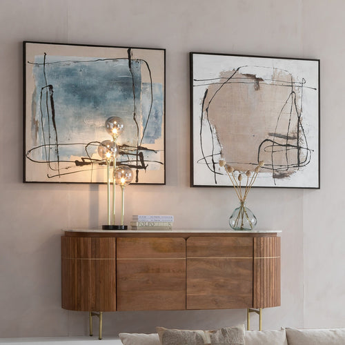 Kare Design Schilderij Frame Dust 100x100cm blauw - vtwonen shop