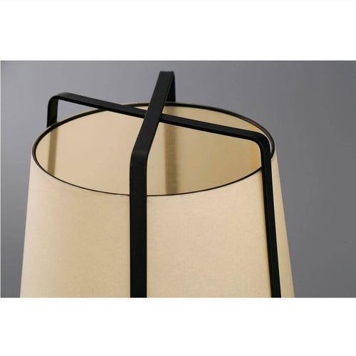 Faro Akane - 1 Light Tafellamp Zwart met Beige Kap, E27