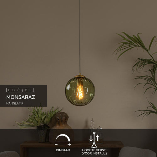 Lucide hanglamp MONSARAZ - 1xE27 - Groen - vtwonen shop