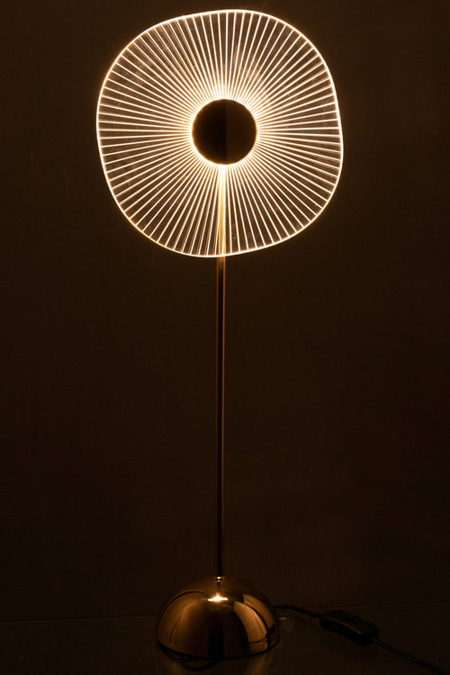 J-Line tafellamp Bloem - metaal/kunststof - goud - large - LED lichtjes