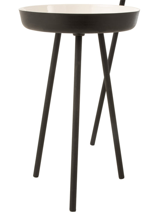 J-Line bijzettafel - metaal - zwart/wit - set van 3