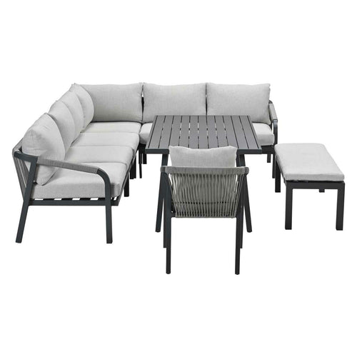 Garden Impressions lounge dining set Tarera donker grijs - 7-delig