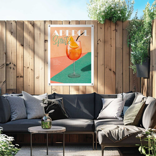 Reinders Aperol Time tuinposter -  oranje - tuin - 80x60cm