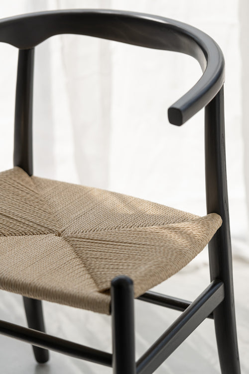 J-Line stoel Toon - beukenhout/touw - zwart - vtwonen shop