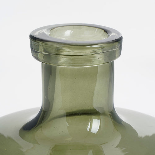 Mica Decorations Regal Fles Vaas - H22 x Ø20 cm - Glas - Groen