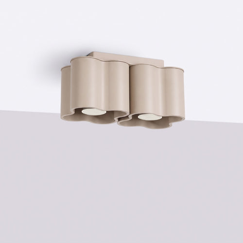 Sollux Lighting Plafondlamp OVIO 2 taupe GU10 - 24,5x12x12cm