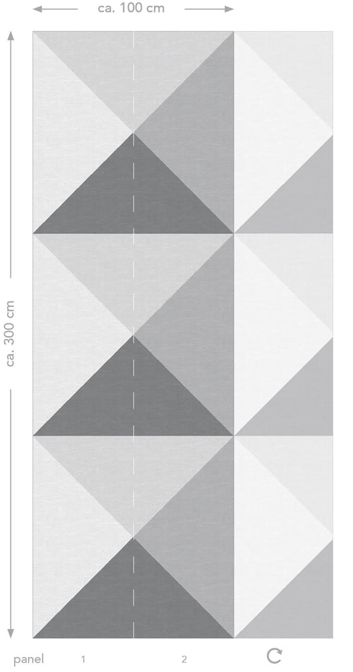 Origin Wallcoverings fotobehang 3D-motief grijs - 100 x 300 cm - 357227 - vtwonen shop