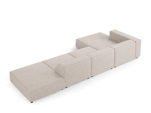 Cosmopolitan Design linker hoekbank Arendal 5-zits, chenille met ribbeleffect, donkerbeige - 166x341x70cm