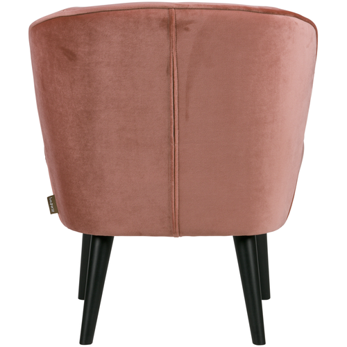 WOOOD fauteuil Sara - Velvet - Oud Roze - 59x71x70 - vtwonen shop