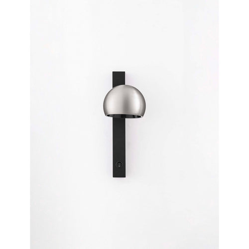 Nova Luce LUSA Leeslamp voor aan de muur, mat nikkel, zwarte LED 10W 644lm 3000K, aan/uit-schakelaar