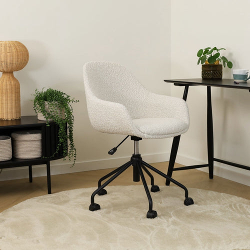 Nolon Nout-Mae Bureaustoelen Set van 2 - Bouclé Beige - Zwart