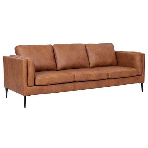 Furnhouse 3-zitsbank Valencia - Cognacbruin - Leer - 88x220x101