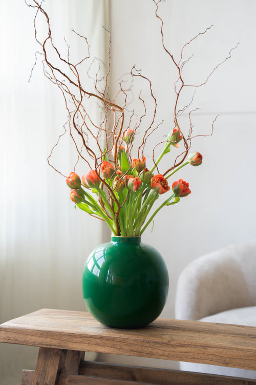 Pip Studio Metalen Vaas voor Bloemen - Woondecoratie - Groen - 23cm - vtwonen shop