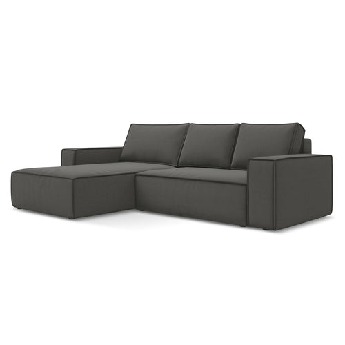 LaMiaSofa hoekbank links Livorno - velours - staal - 290x185x82