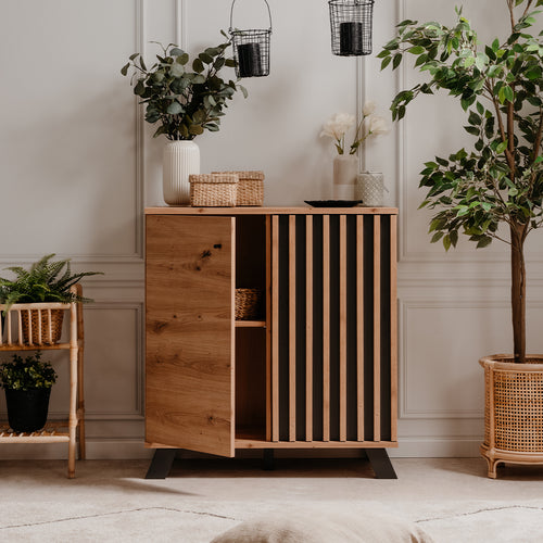 Calicosy - LUBLIN Dressoir 2 deuren - Licht hout - 40x80x85 cm