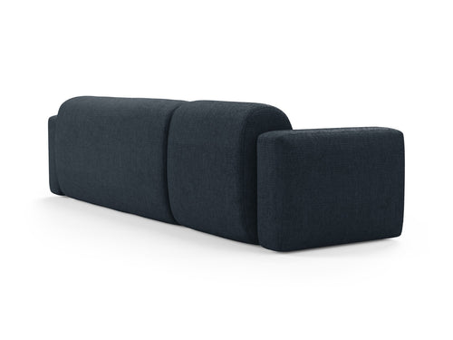 Cosmopolitan Design Modulaire hoekbank rechts Strino 3-zits, structurele stof donkerblauw - 136x308x78cm