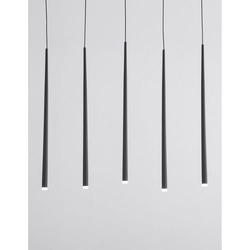 Merano Burnaby 7 Light Bar Plafondlamp Sandy Zwart Aluminium LED 7x3W 1280Lm 3000K