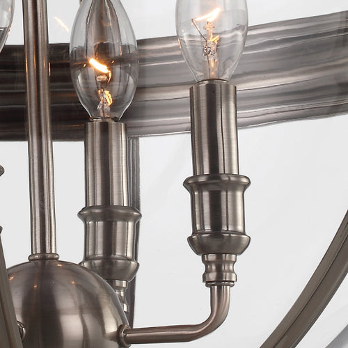 Elstead Adams - 4-lichts plafond kroonluchter hanglamp antiek nikkel, E14
