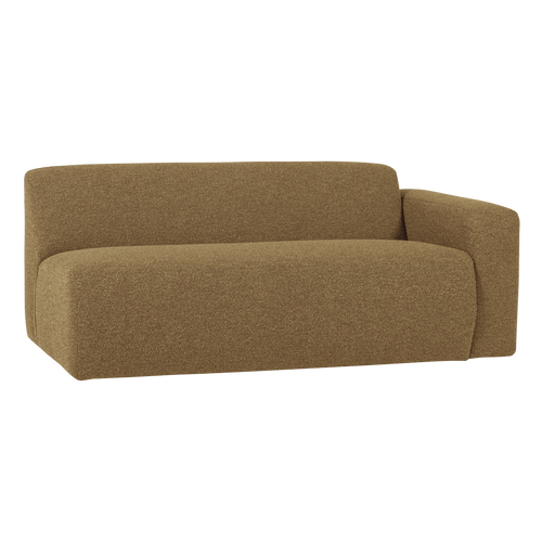 WOOOD 2-zits bank arm rechts Mojo Base - Bouclé - Geel/Bruin - 74x185x97