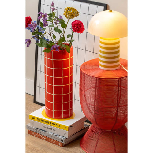 Leitmotiv bijzettafel Cuerda Tambor - rood - Ø30.5cm