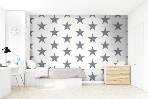 Walls4You behang grote ster donkerblauw - 53 cm x 10.05 m - 935287