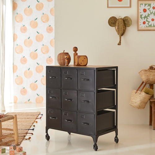 Tikamoon Metalen kindercommode - Zwart