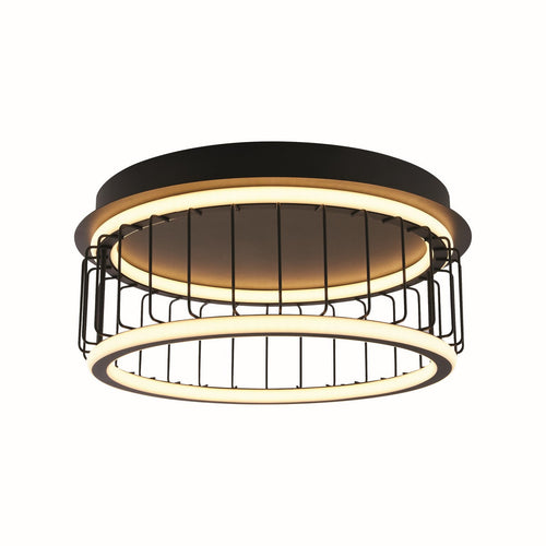 Circolo Cage LED-plafondlamp, zwart metaal
