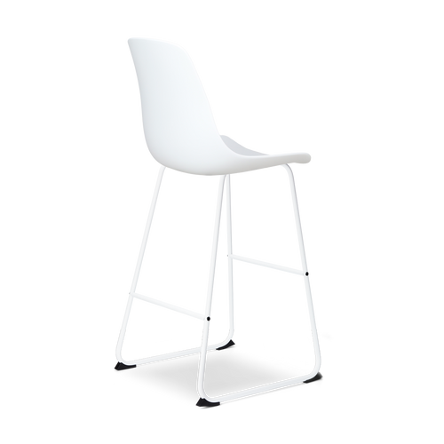 Nolon Nino-Pip Barkruk Wit - Kunststof - Wit Onderstel - 75 cm