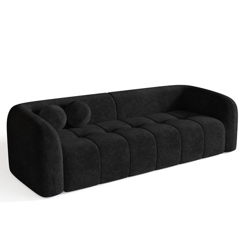 Sia Home - Rechte bank HAUSSMANN - Fluweel - Zwart - 226cm