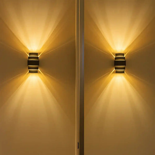 Artdelight wandlamp Rolls - 2 lichts - 13  x 22   cm - champagne