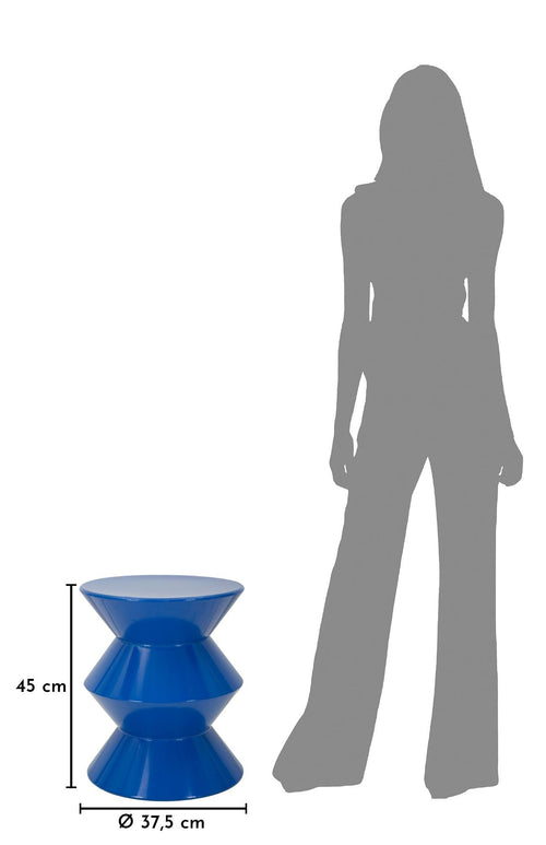 Mauro Ferretti Bijzettafel - ø37,5x45 cm - Glanzend blauw