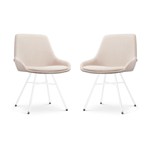 Nolon Noa-Isa Eetkamerstoelen Set van 2 - Beige - Wit - vtwonen shop