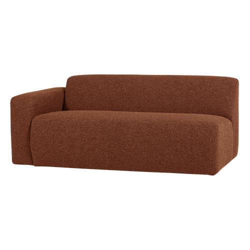 WOOOD 2-zits bank arm links Mojo Base - Bouclé - Roestbruin - 74x185x97