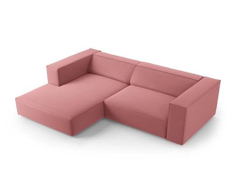 Cosmopolitan Design linker hoekbank Arendal 3-zits, flueel, zalm - 166x224x70cm