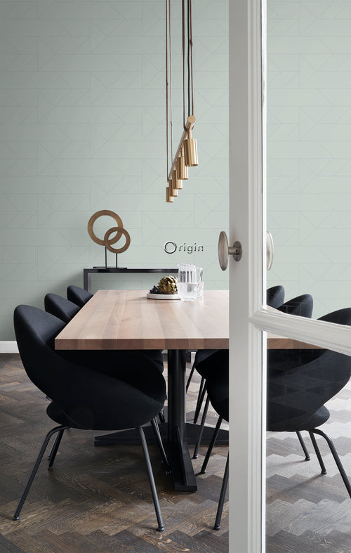 Origin Wallcoverings behang grafische lijnen celadon groen - 0,53 x 10,05 m - 347722 - vtwonen shop